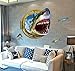 Kathson Removable 3d Cartoon Animation Fierce Shark Art Mural Vinyl Waterproof Wall Stickers