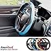 AmeriLuck Car Steering Wheel Cover, Universal 15 inch, Odorless, Breathable, Anti-Slip, Sporty, Soft & Snug Grip (Red | Black)