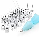 Kootek 42 Pieces Cake Decorating Supplies Kit with 36 Icing Tips, 2 Silicone Pastry Bags, 2 Flower Nails, 2 Reusable Plastic Couplers Baking Supplies Frosting Tools Set for Cupcakes Cookies