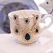 OUFO Jewelry Set for Woman Girls Rose Gold Necklaces and Earring Black Crystal Teardrop Pendant Elegant Charm Necklace Sets Gifts (2241)