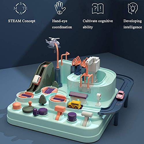 Car Adventure Track Set Creative Manual Operation Vehicles Race Toys Railway Racer for 1 2 3 4 5 6 7 years Old Boy Girl Infant Toddler Kid Puzzle Games Interactive Classic Toys Vehicle Playset Gifts