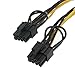 【CPU to GPU】CPU 8pin to Graphics Video Card Double PCI-E 8Pin(6+2Pin) Power Supply Cable, Splitter PCI Express Graphics Card Connector PC Power Cable Wire CPU for Graphics Card BTC Miner (2 Pack)