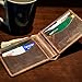 Hanks Bi-Fold Leather Wallet - Holds 8-13 Cards - USA Made, 100-Year Warranty - Vintage Brown