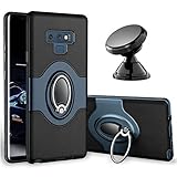 Samsung Galaxy Note 9 Case - eSamcore Ring Holder Kickstand Cases + Dashboard Magnetic Phone Car Mount [Navy Blue]