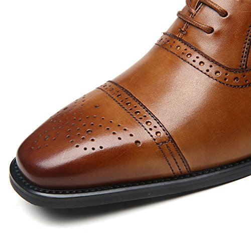 La Milano Mens Geniune Leather Cap Toe Lace up Dress Shoe FrenzyStyle