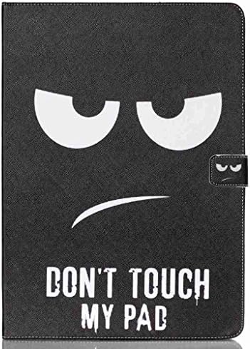 iPad Pro Book Cover, Cute Eye Don't Touch My Pad Graphic Smart Folio Leather Case with Sleep/Wake Feature for Apple iPad Pro 12.9 Inch (2015 Release)