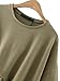 SheIn Women's Oversized Round Neck Half Sleeve Solid Babydoll Blouse Top Large Army Green