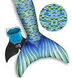 Fin Princess Mermaid Tails for swimming, includes Monofin, Bikini Swimsuit Set - Mermaid tail For Girls, Boys, & Kids