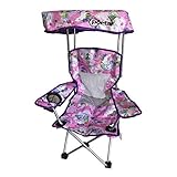 Kid's Folding Chair with Canopy and Durable Carry Bag Purple Unicorn
