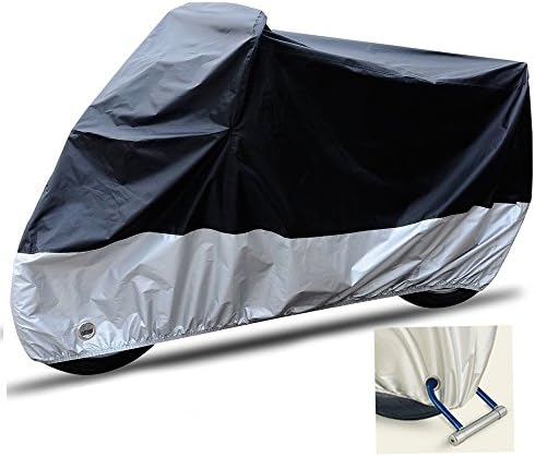Waterproof Sun Motorcycle Cover Bike Cover, Anti-theft Lock Holes Design, Indoor/Outdoor Harley Cover, Anti-radiation, Avoid Overheating, UV Protection, 108" Motors (XXL, XX Large, All Season)