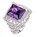 Psiroy 925 Sterling Silver Plated Simulated Amethyst Filigree Art Deco Statement Ring Size 9