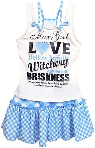 Amazon 150 女の子 ジュニア水着 ホワイト ブルー チェック柄 ２点セット Amazon Co Jp 通常 Wb150 水着 通販