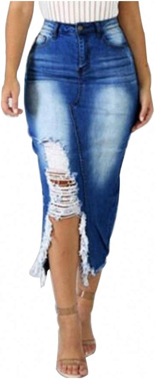 amazon jeans skirt long