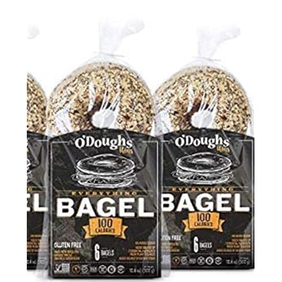 O'Dough Gluten Free Bagel Thins, Everything, 100 Calorie Bagels, 10.58 Ounce [3 Packs