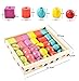 Lewo Lacing Beads for Kids Toddler Toy Wooden Jumbo Primary Lacing Toys for Toddlers Autism Fine Motor Skills Montessori Toys 30 Pcs with 2 Laces