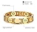 Vnox Tungsten Egyptian Eye of Horus Ankh Cross Magnetic Energy Therapy Adjustable Bracelet,Gold Plated