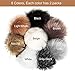 Tatuo DIY Faux Fur Pom Poms Ball with Press Button Removable Fluffy Pompom for Knitting Hats Shoes Scarves Bag Accessories (Popular Mix Colors, 16)