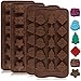Christmas Silicone Chocolate Molds, DanziX 4 Packs Christmas Molds Silicone for Gummy, Candy, Soap, Candle, Ice Cube