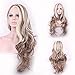 Women's Long Wavy Curly Wig Full Hair Wig Blonde Mixed Brown