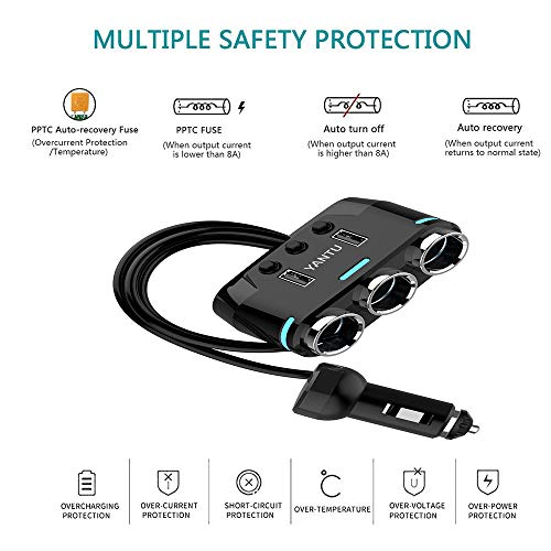 2 Yantu+Cigarette+Lighter+Adapter+Splitter
