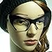 RETRO Hign Bottom Cut Women Cat Frame Clear Lens Eye Glasses BLACK