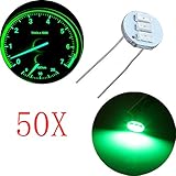 cciyu 50Pcs 4.7mm-12v Car Green Mini Bulbs Lamps Indicator Cluster Speedometer Backlight Lighting Replacement fit for GM GMC