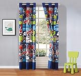 Elegant Home Multicolor Heroes First Responders Police Cars Fire Trucks Ambulances Design Boys / Kids Room Window Curtain Treatment Drapes 2 Piece Set with Grommets (Heros)