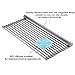Enjoyee Roll Up Dish Drying Rack Square - made of Solid Stainless&Silicon - Over the Sink Dish Drainer - Collapsible & Portable + A Blue Silicon Scrubber