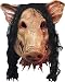 Scary Pig Mask with Hair for Halloween Costume Make-up Party Decoration Latex Pig Mask