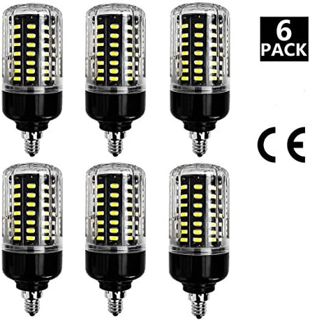 WestDeer 6-Pack 9W E12 85 LED 5736 SMD LED Corn Bulb,Replacement Incandescent Bulbs,Cool White light 5000K,1500 Lumens, Energy Saving Home Light Bulbs Lamp with Cover ( Non- Dimmable )