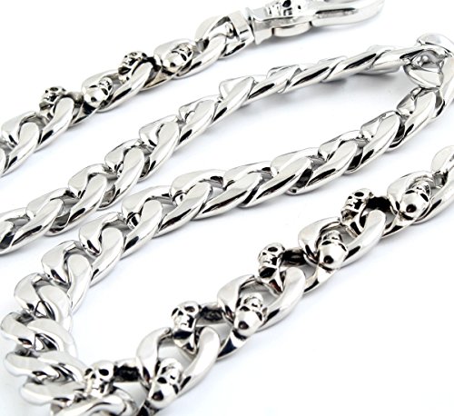 DoubleK Strong Skull Spike Key Jean Wallet Chain (27.5"/8.1oz) Silver CS119