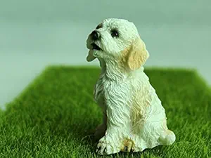 ZAMTAC Lovely Poodle Dog Fairy Garden Miniatures Decorations Resin Craft Decor Gift Bonsai Terrarium Figurine Mini Garden Accessories