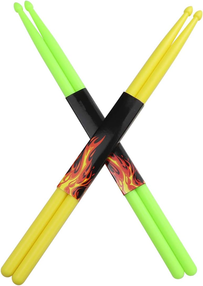 DoerDo 2 Pairs 5A Nylon Drum Stick Colorful Non-slip Drumsticks for Fitness&Exercise