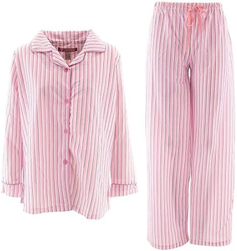 Love Lounge Wear Women's Valentine's Day Pink Striped Coat-style Pajamas M