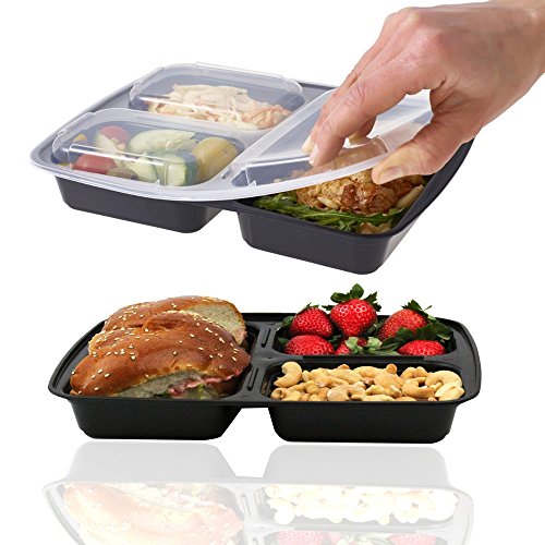 3 Compartment Meal Prep Containers Divided Lunch Containers Reusable
