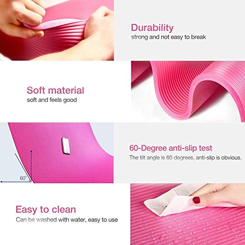 TENBOOM-Yoga-MatExercise-Mat-Thick-For-Home-Gym-Mat-for-Man-or-WomanEco-FriendlyNon-Slip-Thick-Yoga-Mat-with-Carry-Strap-for-Yoga-Pilates-and-Gymnastics