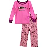 John Deere Toddler and Girls Pajamas Set (2T, Pink Tractor Flower)