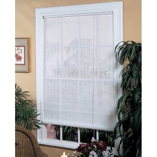 Lewis Hyman 0320166 72" x 72" White Roll Up PVC Porch Patio Lanai Blind