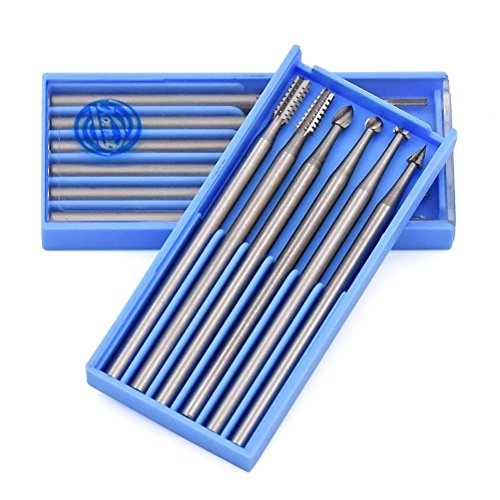 image for GOXAWEE 24pcs Mini Rotary Tools Steel Burs With 2.35mm Shank For Jewel