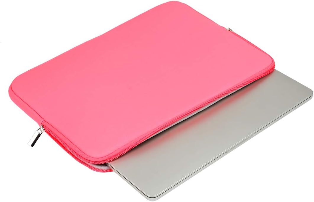 RAINYEAR Laptop Sleeve Case Compatible with 13.3 Inch Notebook Computer Chromebook 14" MacBook Pro/Max M1 M2 M3 M4 M5 Soft Cover Protective Case Zipper Carrying Bag(Bright Pink,Upgraded Version) - Image 5