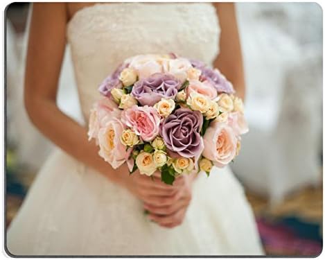 Luxlady Gaming Mousepad ID: 44849600 bride with wedding bouquet in park no face