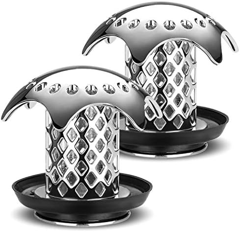 SuMile 2 Pack Drain Hair Catcher Bathtub Drain Protector Hair Catcher Strainers, PVC Made, Anti-Rust, Anti-Mold and Durable Suit for Drain Size from 1.46'' to 1.79'', Silver