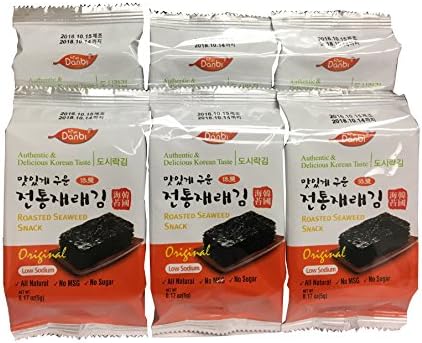 Danbi Roasted Seaweed Snack, Original, 6x0.17oz