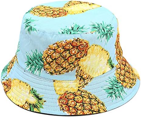 Joylife Fruit Print Bucket Hat Banana Pattern Fisherman Hats Summer Reversible Packable Cap