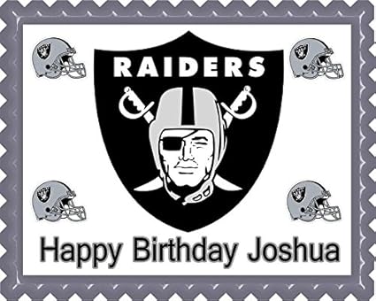 Home Garden Oakland Raiders Edible Birthday Cake Image Topper 1