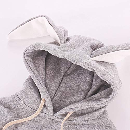 Kehen Baby Easter Costume Infant Toddler Girl Boy Spring Outfit Rabbit Hoddie Warm Winter Outerwear Gray 6-9 Months - Thumbnail 3