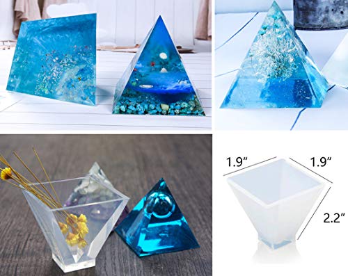 Handshop 15 Pcs (65 Shapes) Silicone Resin Molds and 118 Tools for Epoxy Resin, UV Resin, Making Including Pendant, Jewelry, Ashtray, Earring, Cube, Pyramid, Sphere Molds, Perfect for DIY Craft