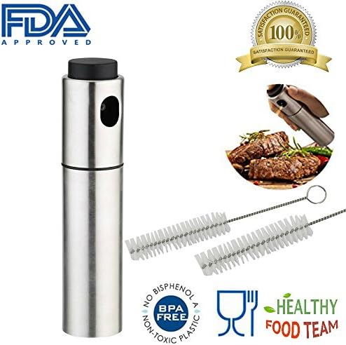 YZYD Olive Oil Sprayer Dispenser, Stainless Steel Kitchen Oil/Vinegar Spray Bottle for Cooking Barbecue with Cleaning Brush