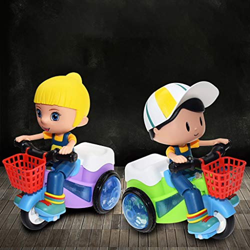 Jinjin Children's Stunt Tricycle Crane Head 360 Degree Rotating Music Lighting Popular Electric Toys Durable Toddler Baby Gifts (A) - Thumbnail 5