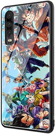 DEPING DP-13 Dragon Ball Z Case,Tempered Glass Back Cover and Soft Silicone Border Anti Scratch Bumper Design for Huawei P30 Lite Protective Case